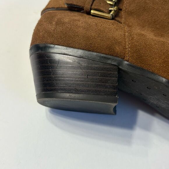 Sam Edelman Petal Ankle Bootie Brown Suede Buckle Zip Ankle Boot Size 7 - Picture 3 of 12